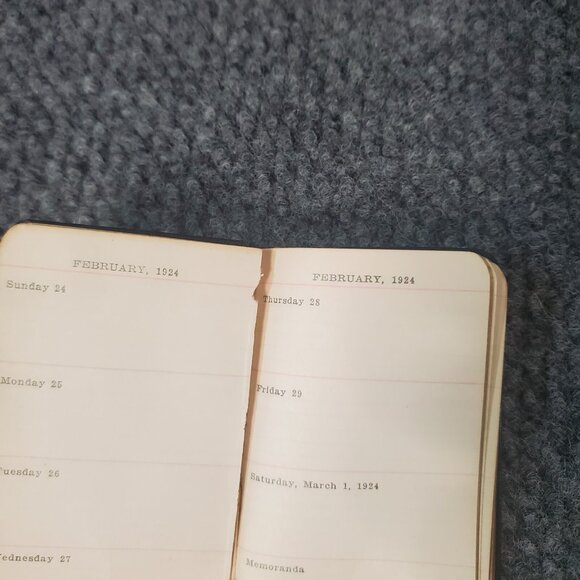 Vtg 1920s 1924 Pocket Calendar Some Writing Inside Black Power Class E Liverpool - Picture 5 of 6